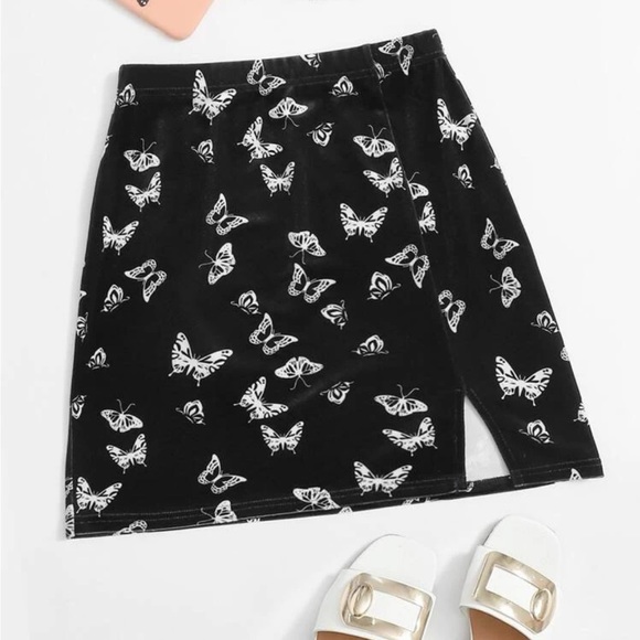 Butterfly print slit her skirt - Picture 5 of 5